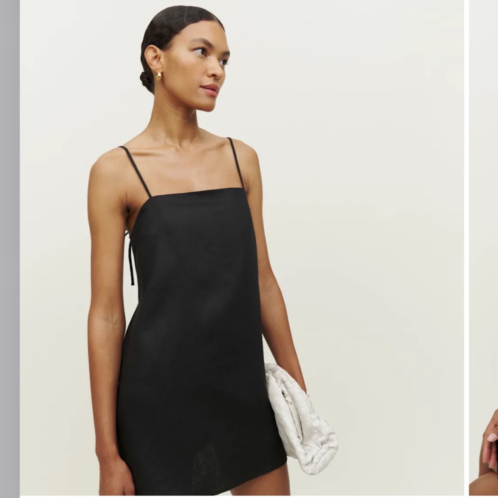 Reformation Aubree Black Mini Dress
